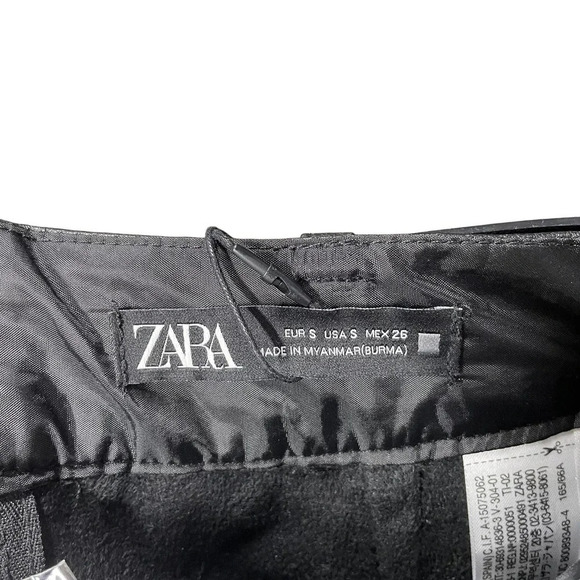 Zara Belted Faux Leather Mini‎ Skirt Black Size Small - Picture 8 of 10